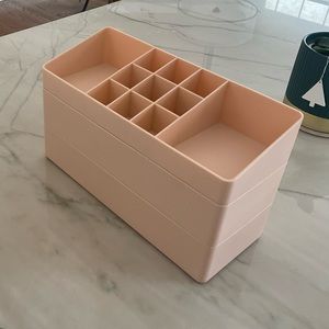 Home Essentials 3 tier stackable Make up organizer Peach